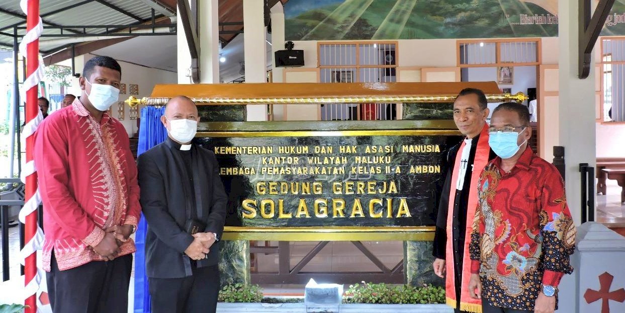 Lapas Ambon Resmikan Papan Nama Gedung Gereja Solagracia