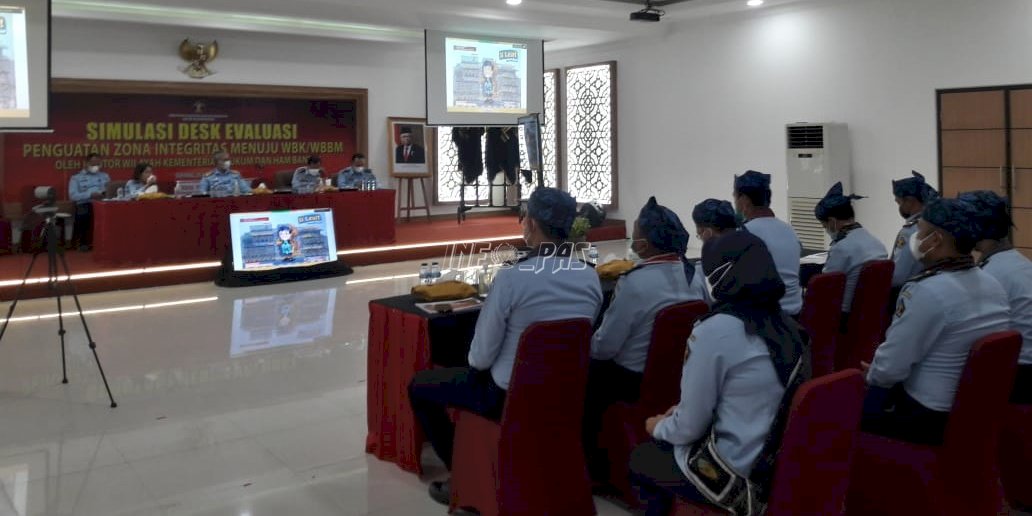 Songsong Pembangunan ZI, Lapas Rangkasbitung Ikuti Simulasi Desk Evaluasi