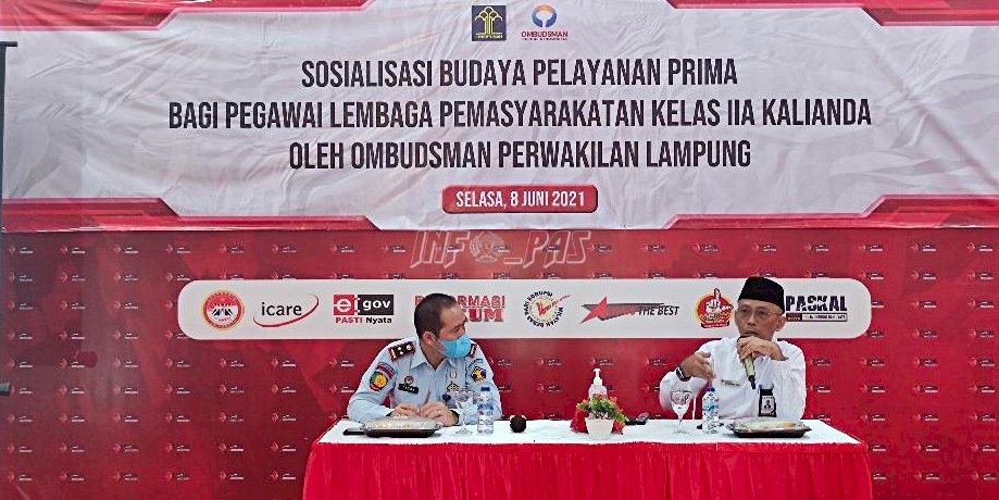 Sosialisasi Budaya Pelayanan Prima di Lapas Kalianda, Kepala Ombudsman Lampung: Niat Baik Harus Selalu Dijaga