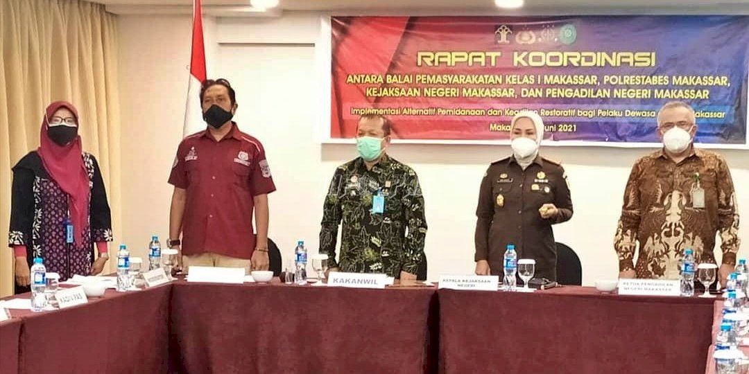 Penerapan Keadilan Restoratif Bagi Pelaku Dewasa, Bapas Makassar Ikuti Rapat Koordinasi