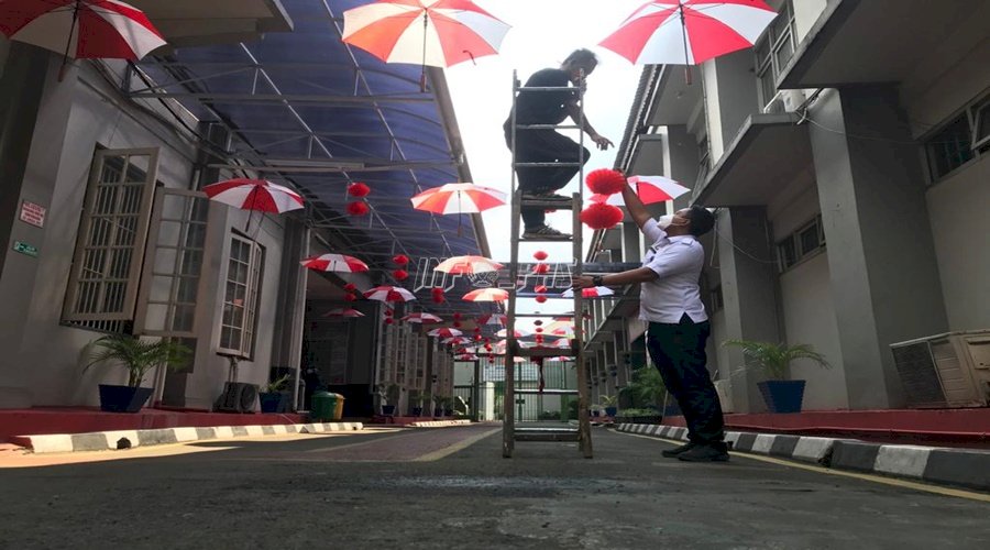 Nuansa Merah Putih Sambut HUT Ke-76 RI di LPN Jakarta 