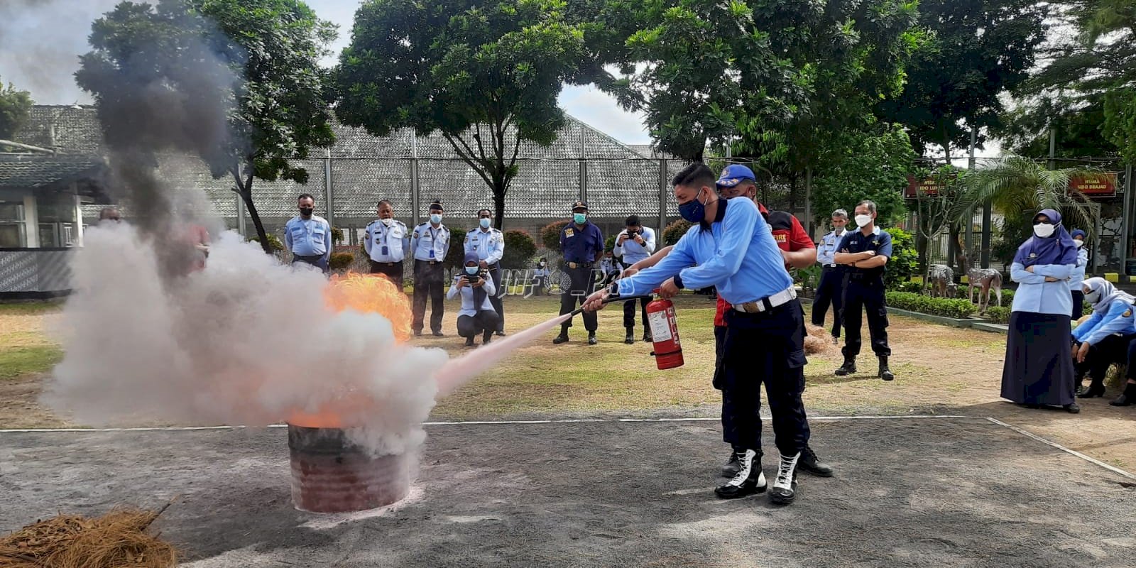 Petugas & WBP Lapas Yogyakarta Ikuti Pelatihan Penanganan Kebakaran