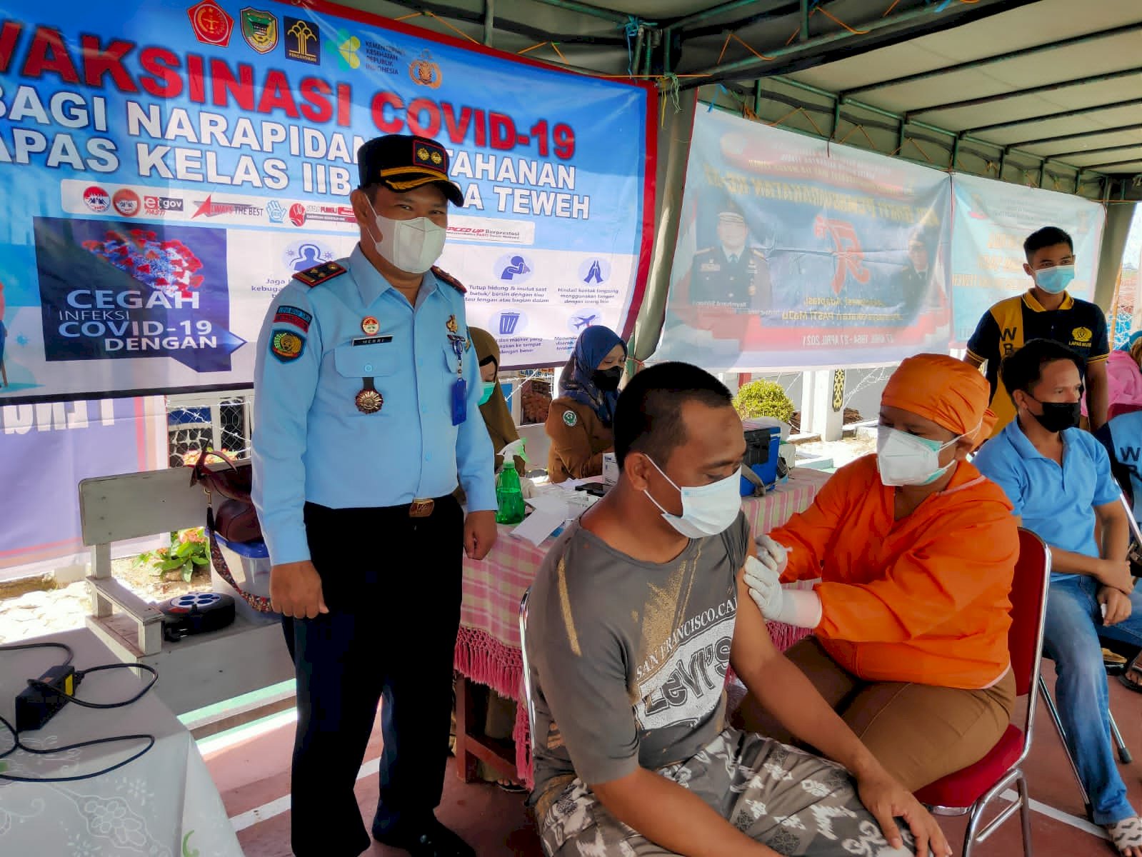 117 WBP Lapas Muara Teweh Jalani Vaksinasi Covid-19 Dosis I Tahap II