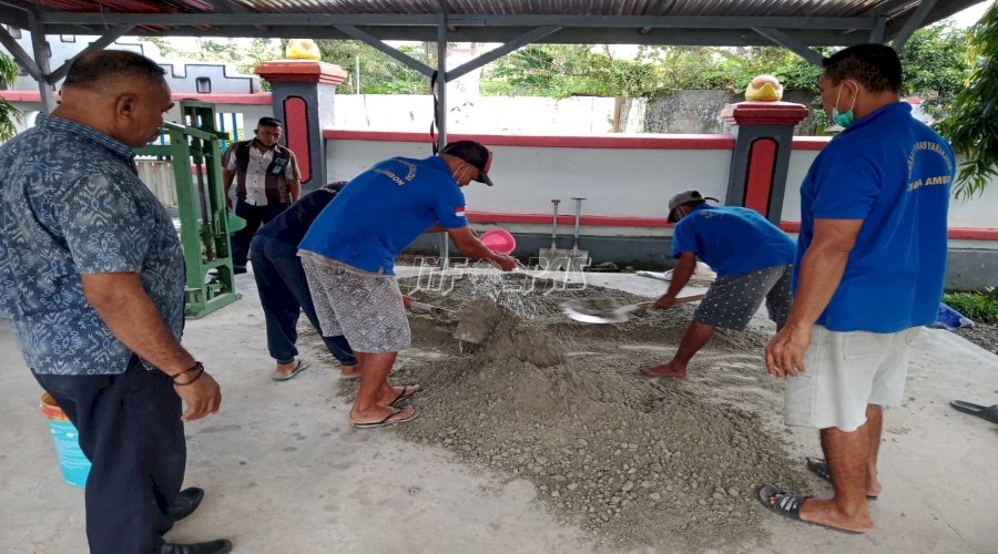 Kegiatan Produksi SAE Pencetakan Batako Lapas Ambon Mulai Berjalan