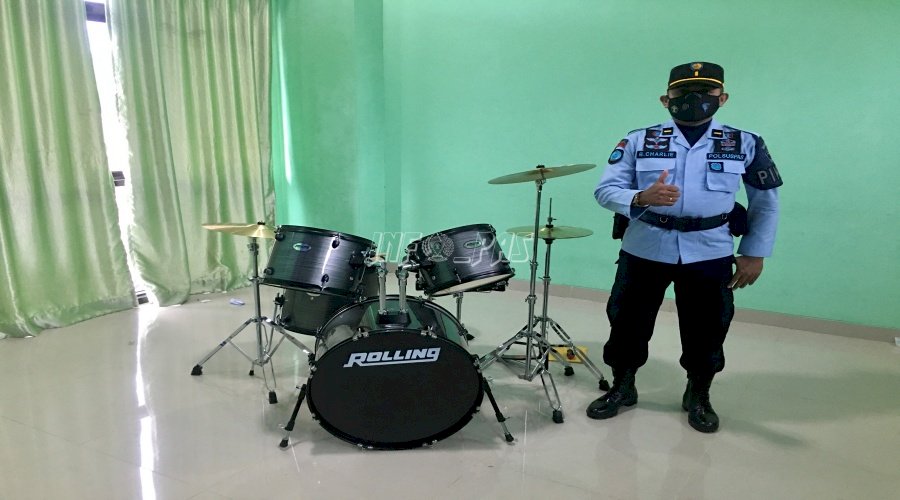 Tingkatkan Bakat Musik Anak, LPKA Ambon Tambah Satu Set Drum