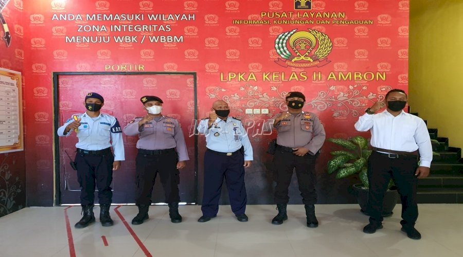 Tingkatkan Kamtib, LPKA Ambon Kedatangan Patroli Sambang Polsek Baguala