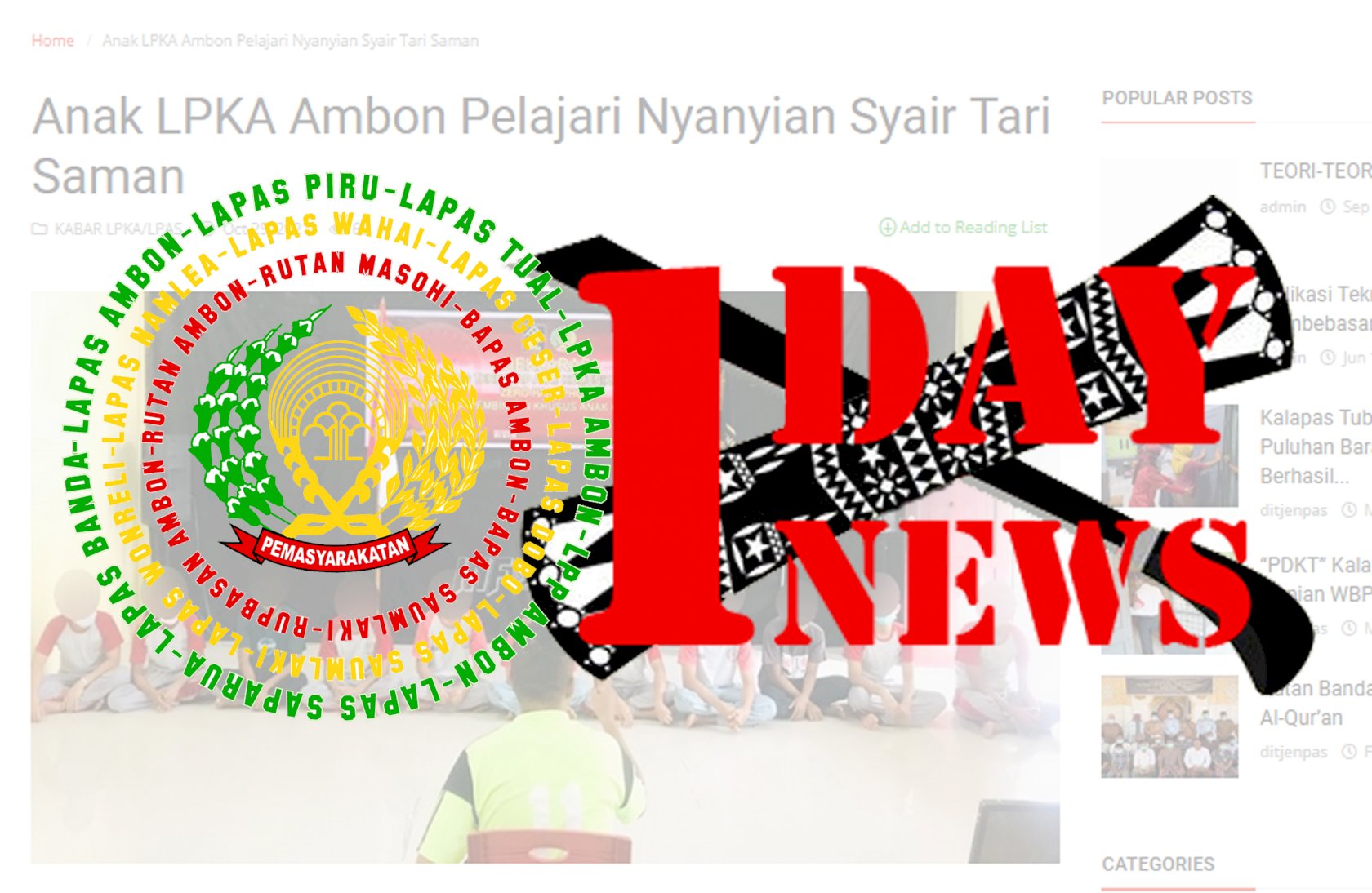 3 UPT PAS Maluku Capai One Day One News Bulan Oktober 2021