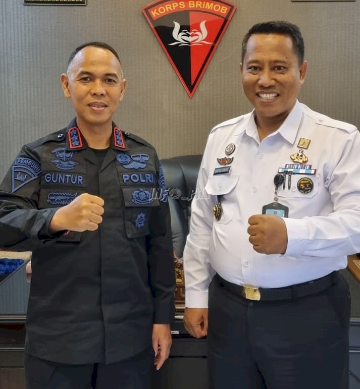 Koordinasikan Pengamanan Lapas/Rutan, Plt. Kadivpas Temui Dansat Brimob Polda Maluku