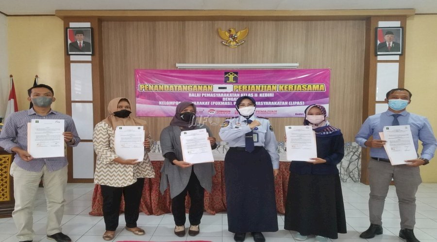 Bapas Kediri Perpanjang PKS dengan 6 Pokmas Lipas