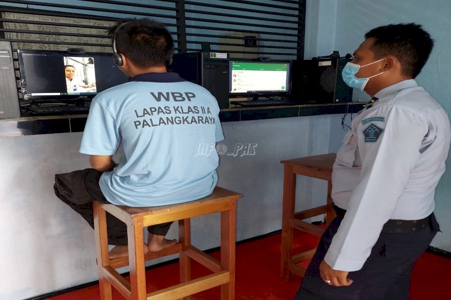 Manfaatkan Wartelsuspas, Lapas Palangka Raya Fasilitasi Litmas Online Narapidana 