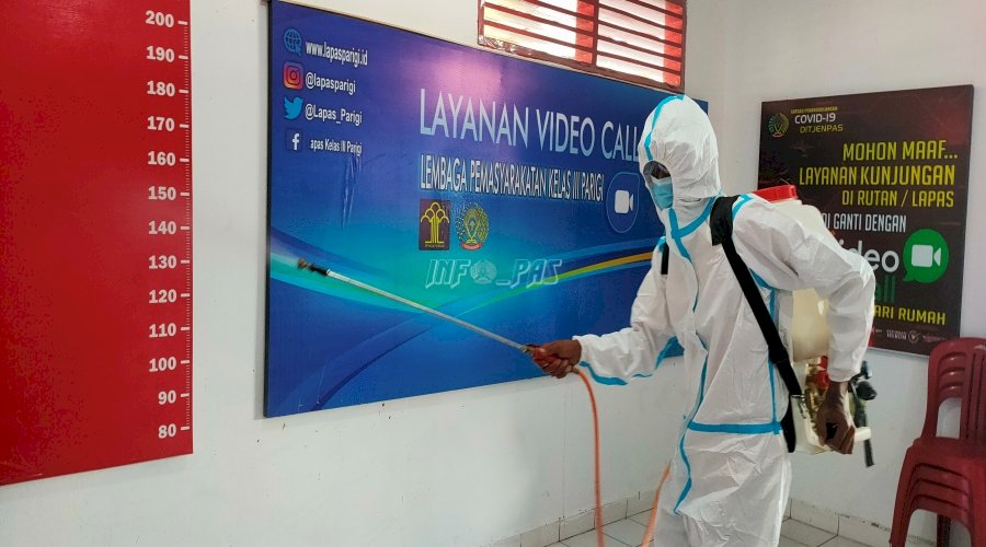 Cegah Penyebaran COVID-19, Lapas Parigi Rutin Disemprot Disinfektan