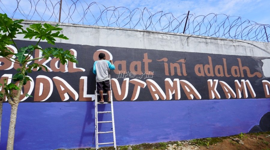 WBP LPN Karang Intan Tuangkan Ekspresi Lewat Mural 