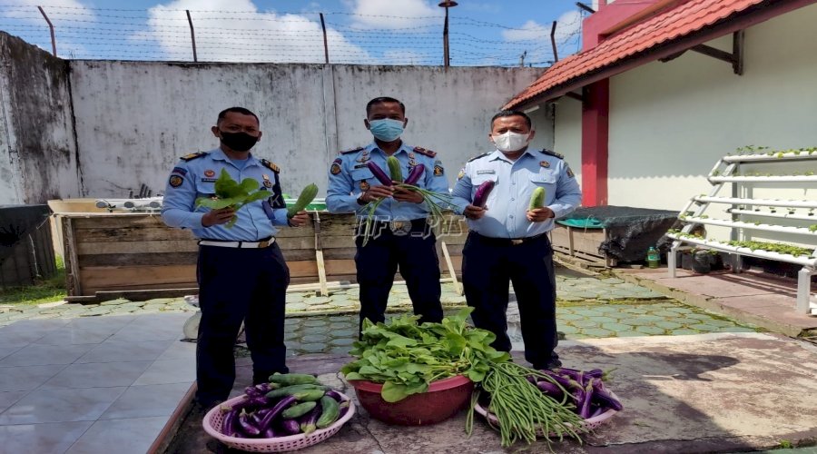 Lapas Sampit Panen Belasan Kg Terong & Timun