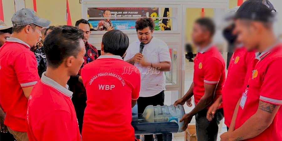 WBP Lapas Tual Olah Air Payau Jadi Air Isi Ulang Siap Minum Berteknologi RO