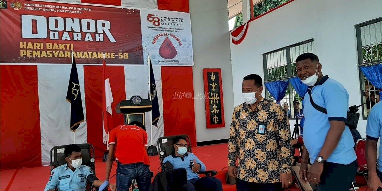 Kadivpas Maluku Pantau Pelaksanaan Donor Darah di Sejumlah UPT Pemasyarakatan