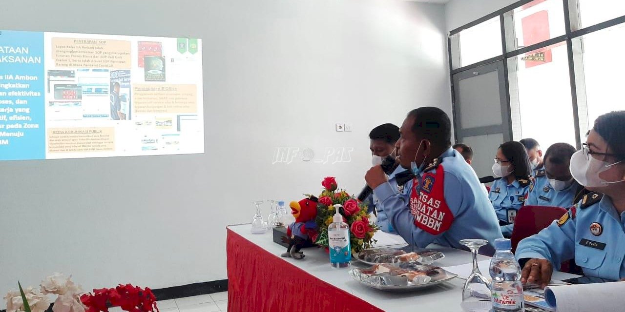 Desk Evaluasi TPI, Lapas Ambon Penuhi Syarat Bangun ZI Wujudkan WBK