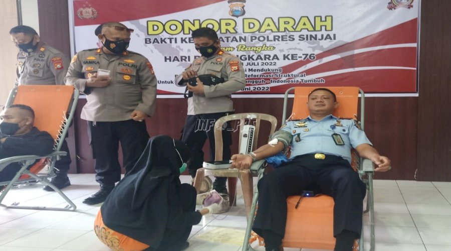 Rutan Sinjai Ambil Bagian dalam Donor Darah HUT Ke-76 Bhayangkara