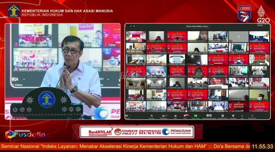 Sambut HDKD 2022, Jajaran Pemasyarakatan Ikuti Semnas Balitbang Kumham