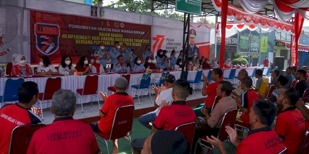 WBP Antusias Ikuti Pemeriksaan Kesehatan dan Pengobatan Gratis