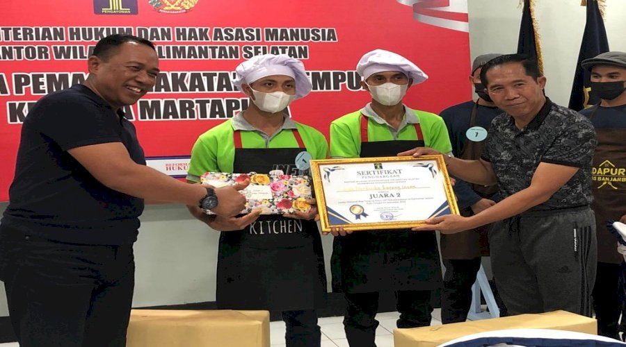 Tamping Dapur Lapas Narkotika Karang Intan Juara II Lomba Masak ‘Makanan 4 Sehat’