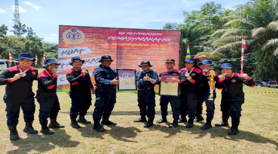 Petugas Lapas Narkotika Karang Intan Juara I Lomba Ketangkasan Pemasyarakatan se-Kalsel