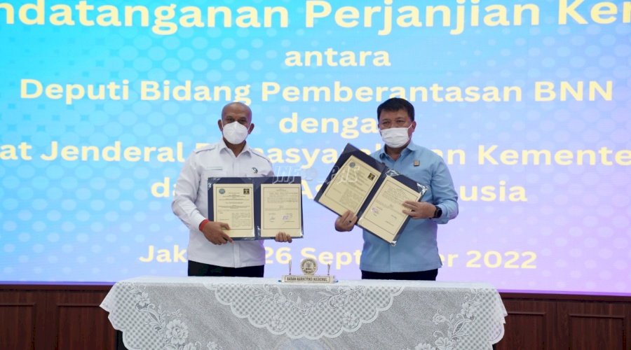 Serius Berantas Narkoba, Ditjenpas-Deputi Pemberantasan BNN Sepakati Kerja Sama P4GN