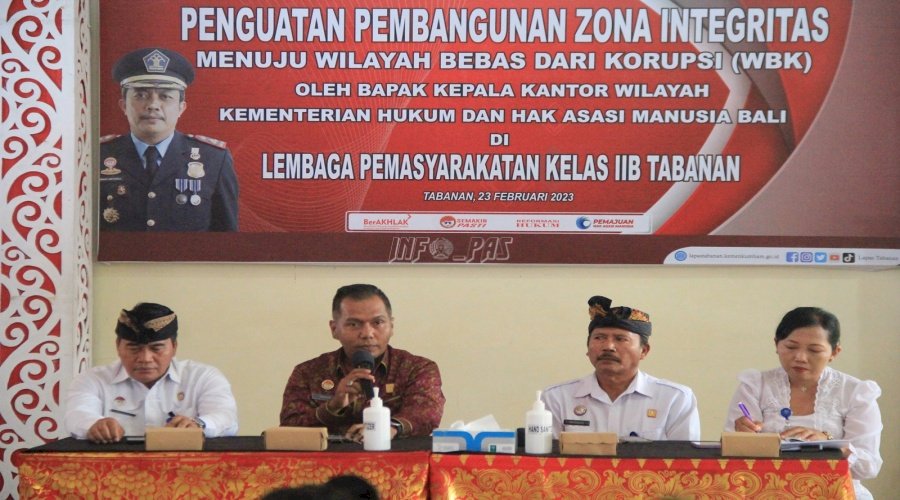 Tim Pokja Pembangunan ZI Lapas Tabanan Dapat Bekal dari Kadivmin Bali