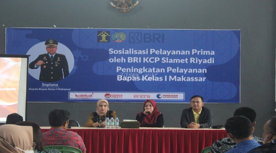 Gandeng BRI KCP Slamet Riyadi, Bapas Makassar Laksanakan Sosialisasi Pelayanan Prima