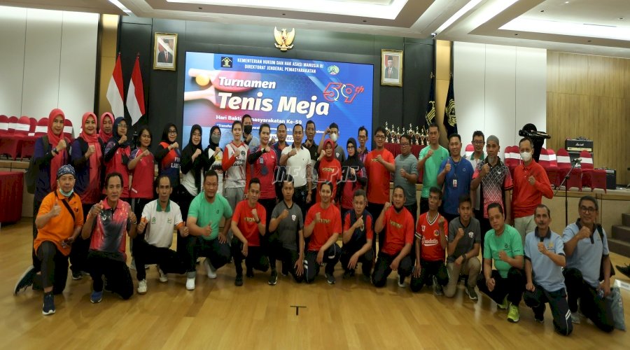 Turnamen Tenis Meja Meriahkan Rangkaian Peringatan Hari Bakti Pemasyarakatan Ke-59