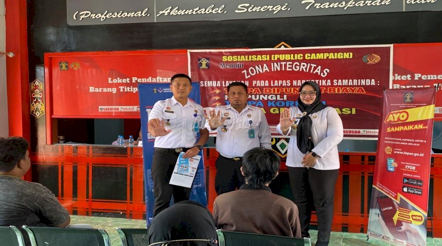 Demi Predikat WBK, Lapas Narkotika Samarinda Gelar Public Campaign Anti Gratifikasi 