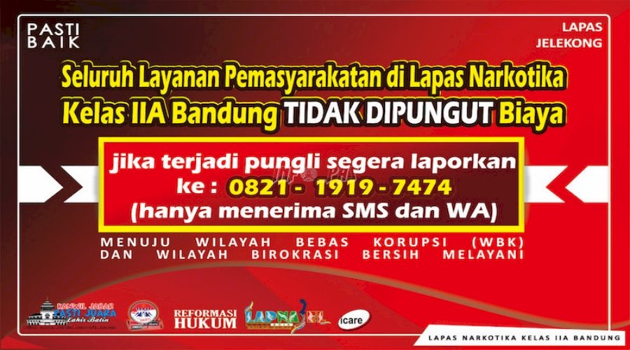 Lapas Narkotika Bandung Bantah Adanya Pungli. Bila Ada, Akan Segera Ditindak