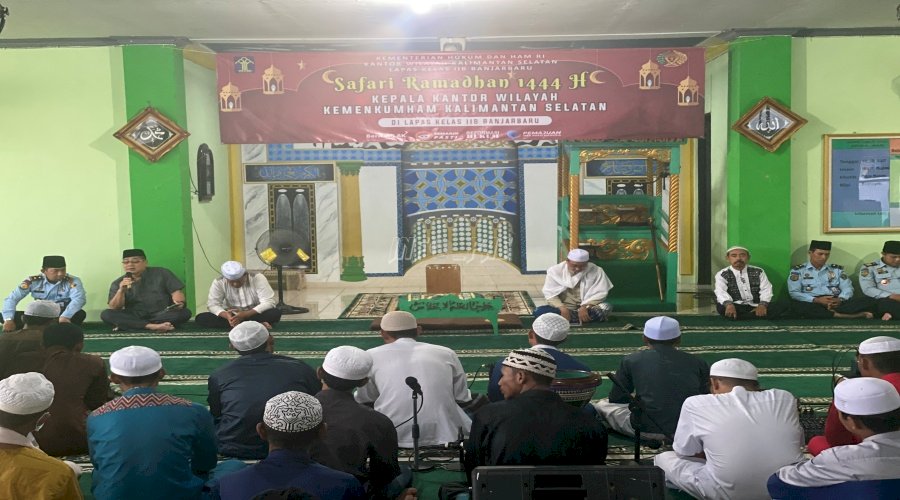 Ratusan Warga Binaan Sambut Safari Ramadan Kadivpas Kalsel di Lapas Banjarbaru