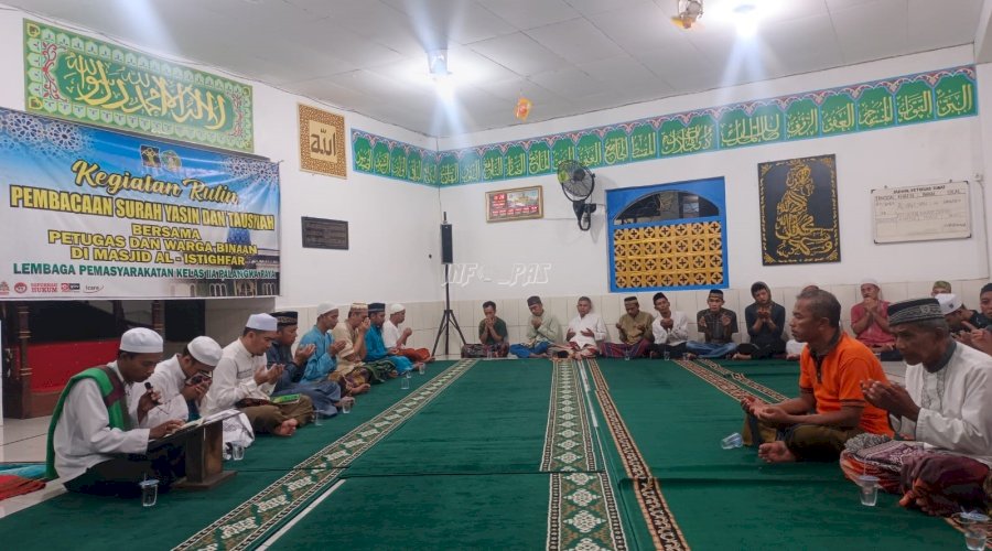 Warga Binaan Lapas Palangka Raya Isi Malam Jumat dengan Pengajian Yasin dan Tahlil