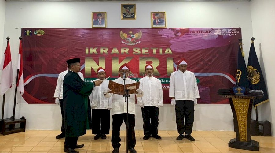 Momen Haru Napiter Lapas Way Kanan Ucapkan Ikrar dan Janji Setia kepada NKRI