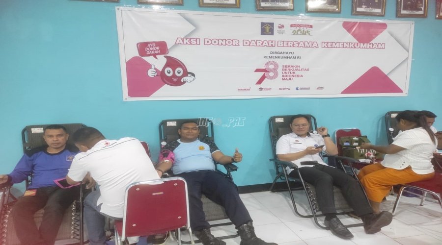 Peringati Hari Lahir Kemenkumham, Petugas Rutan Ambon Donorkan Darah