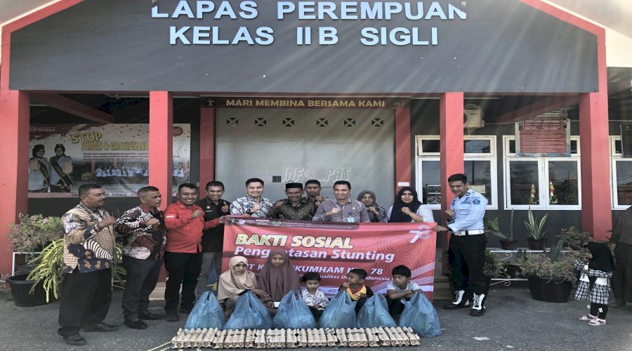 Lapas Perempuan Sigli Bagikan Sembako dan Asupan Penambah Gizi Anak