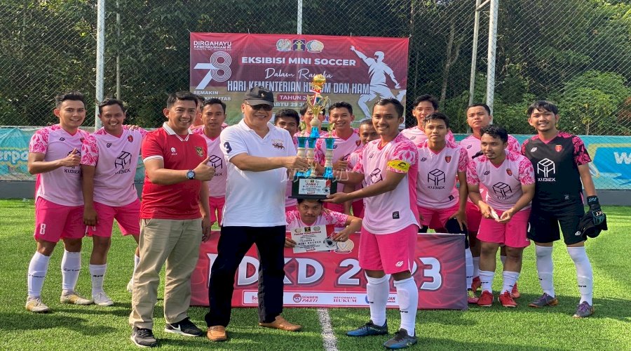 Lapas Banjarbaru Juara I Turnamen Mini Soccer Antar Satker se-Kanwil Kemenkumham Kalsel