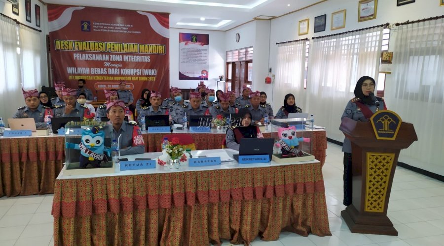 Laksanakan Desk Evaluasi bersama TPM, Bapas Kediri Optimis Raih WBK