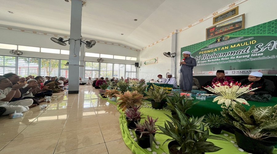 Warga Binaan Lapas Narkotika Karang Intan Peringati Maulid Nabi Muhammad SAW