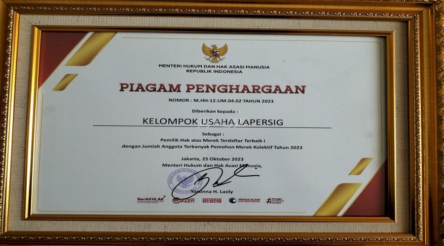 Kelompok Usaha Lapas Perempuan Sigli Raih Penghargaan pada Festival Merek Indonesia