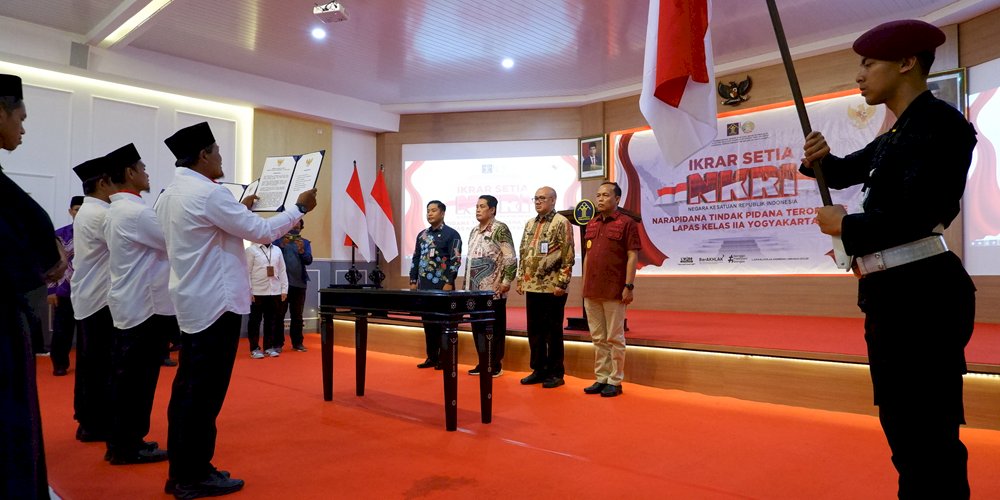 Tiga Napiter Lapas Yogyakarta Ucapkan Ikrar Setia kepada NKRI