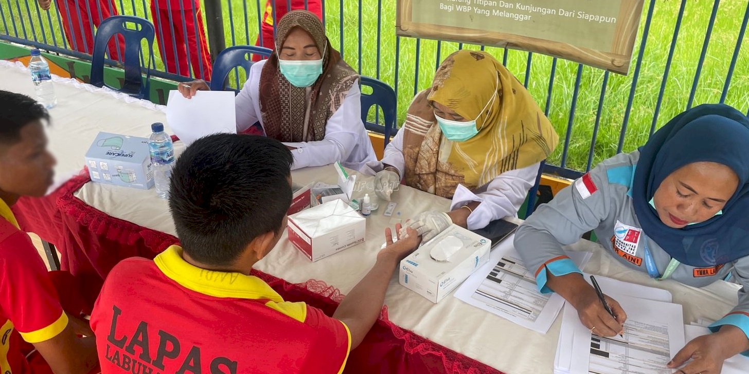 Ratusan Warga Binaan Lapas Labuhan Bilik Jalani Skrining TBC dan HIV/AIDS