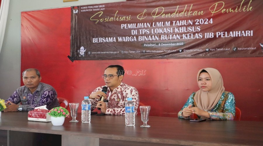 Rutan Pelaihari dan KPU Kab. Tanah Laut Selenggarakan Sosialisasi Jelang Pemilu 2024