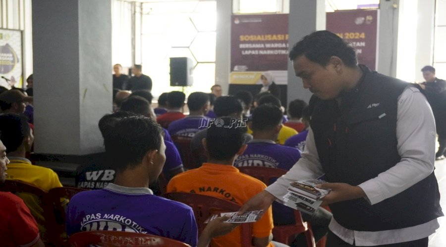 Warga Binaan Lapas Narkotika Karang Intan Antusias Ikuti Sosialisasi Pemilu 2024 