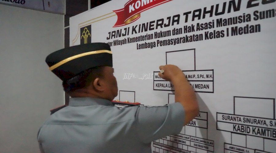 Lapas Medan Canangkan Pembangunan ZI dan Teken Janji Kinerja 2024