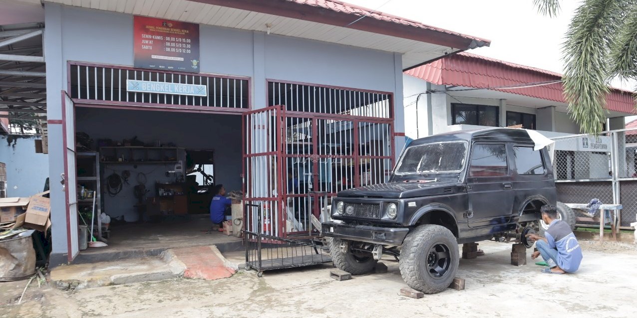 Warga Binaan Rutan Pelaihari Asah Keahlian Bidang Otomotif