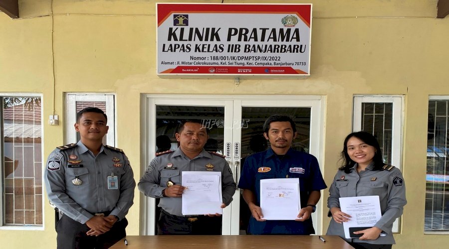 Optimalkan Pelayanan Kesehatan Warga Binaan, Lapas Banjarbaru Teken PKS dengan Apoteker