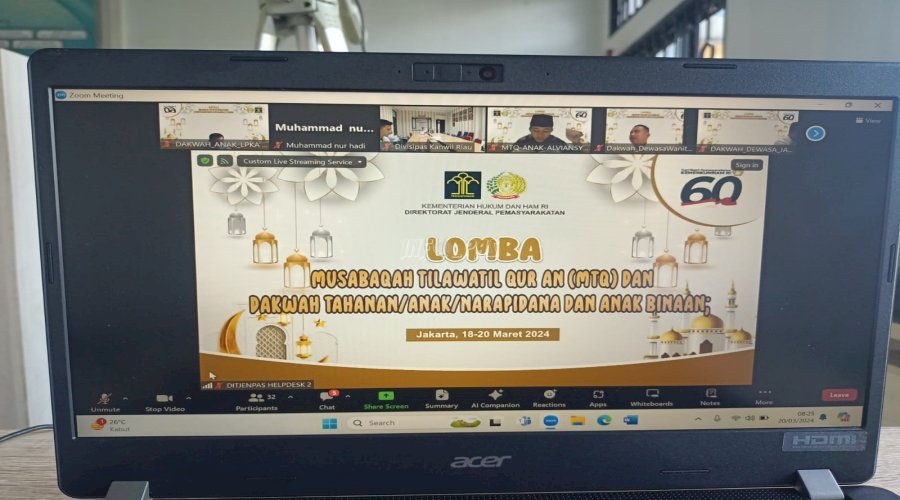 Anak Binaan LPKA Medan Raih Juara II Lomba Dakwah Anak Binaan se-Indonesia