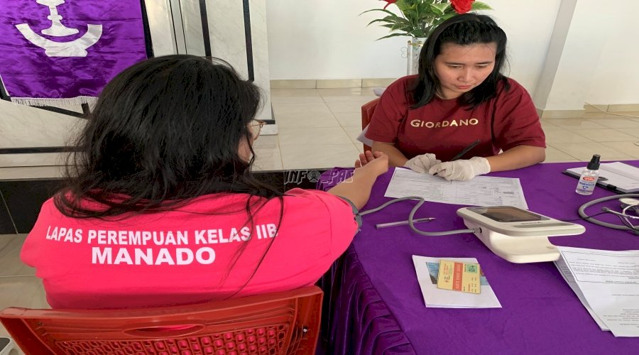 Gandeng PMI Kota Tomohon, Lapas Perempuan Manado Gelar Donor Darah