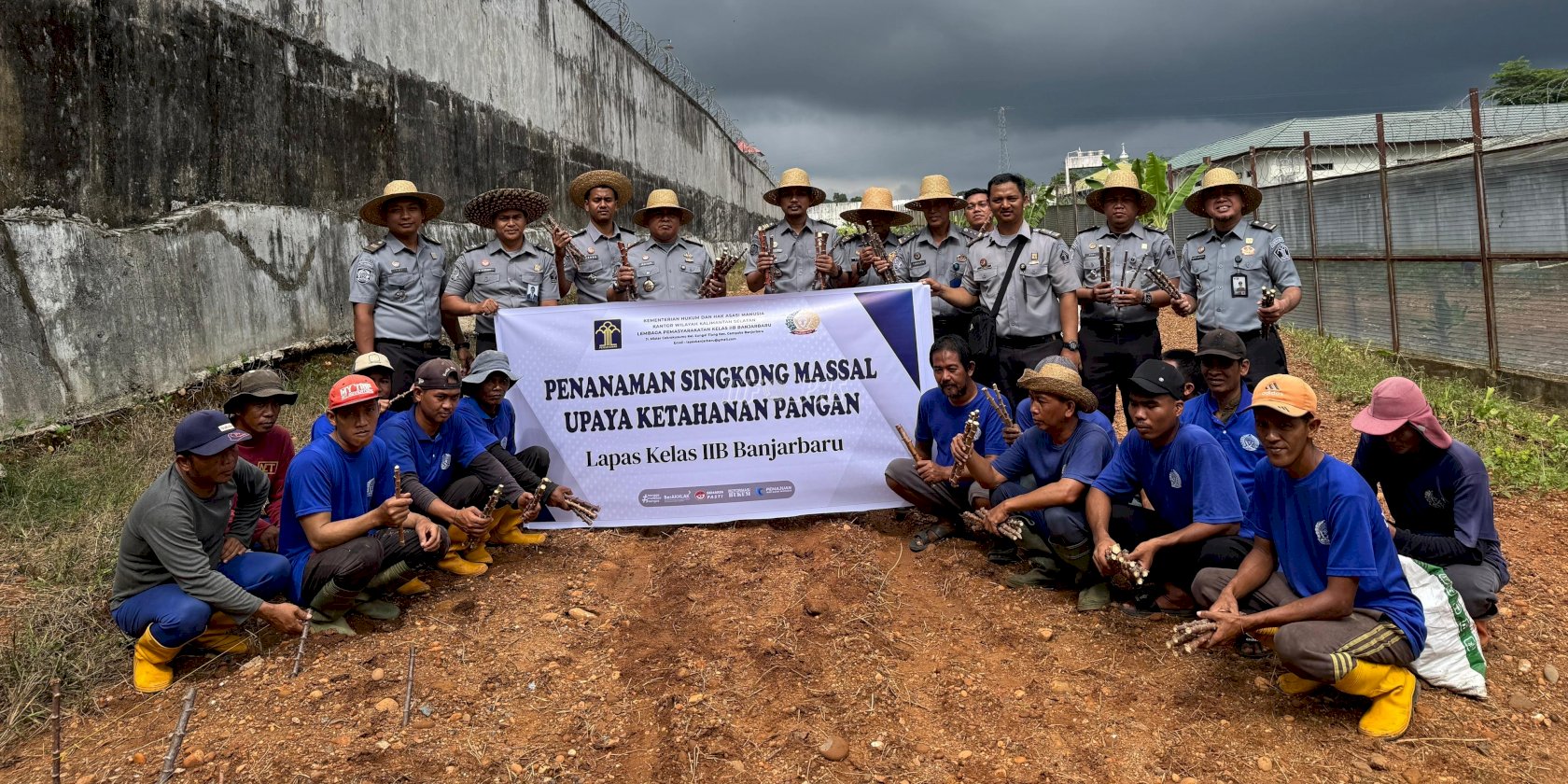 Tanam 2.000 Bibit Singkong, Lapas Banjarbaru Dukung Program Ketahanan Pangan Menteri Imipas